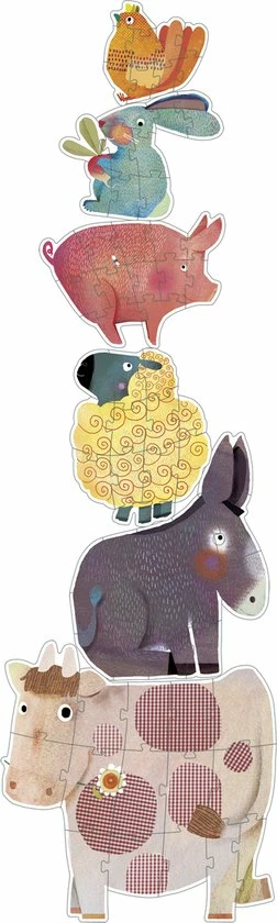 Djeco 6 Reuzengrote Boerderijdieren - 9, 12 En 15 Stukjes 3 Djeco 6 Reuzengrote Boerderijdieren - 9, 12 En 15 Stukjes