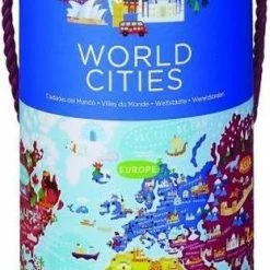 Crocodile Creek Puzzel En Poster Wereldsteden - 200 Stukjes -Puzzels Verkoopwinkel 311x840