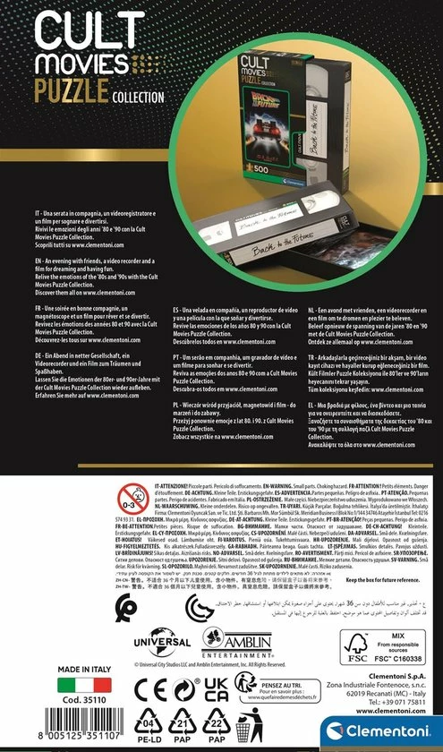 Clementoni Puzzels Voor Volwassenen - Cult Movies Back To The Future, Legpuzzel 500 Stukjes, 14-99 Jaar - 35110 13 Clementoni Puzzels Voor Volwassenen - Cult Movies Back To The Future, Legpuzzel 500 Stukjes, 14-99 Jaar - 35110 - Afbeelding 11