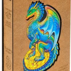 UNIDRAGON Houten Puzzel Dier - Beschermende Draak - 330 Stukjes - King Size 27x44 Cm -Puzzels Verkoopwinkel 518x840