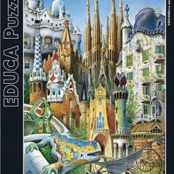 Miniatuur Legpuzzel - 1000 Kleine Stukjes - Collage, Gaudi - Educa Puzzel