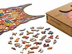 UNIDRAGON Houten Puzzel Dier - Voorzichtige Lynx- 297 Stukjes - King Size 27x41 Cm -Puzzels Verkoopwinkel 550x185