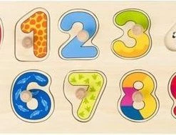 Goki Houten Vormenpuzzel Leren Tellen - 10 Stukjes