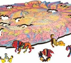 UNIDRAGON Houten Puzzel Dier - Mysterieuze Leeuw - 192 Stukjes - Medium 24x31 Cm -Puzzels Verkoopwinkel 550x219 2