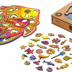 UNIDRAGON Houten Puzzel Dier - Glanzende Vis - 331 Stukjes - King Size 40x31 Cm -Puzzels Verkoopwinkel 550x247