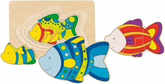 Goki Houten 3-lagen Puzzel Vis 4 Goki Houten 3-lagen Puzzel Vis - Afbeelding 2