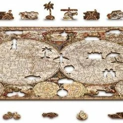 Wooden City Antieke Wereldkaart XL - Houten Vormpuzzel - 52x38 Cm - 600 Stukjes -Puzzels Verkoopwinkel 550x293 3