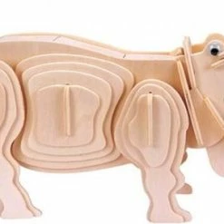 De Bouwplaats Bouwpakket 3D Puzzel Nijlpaard- Hout