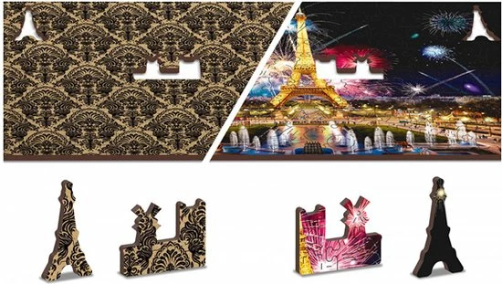 Wooden City - 2 In 1 - Houten Legpuzzel - Paris By Night - 37,5 X 25,4cm 5 Wooden City - 2 In 1 - Houten Legpuzzel - Paris By Night - 37,5 X 25,4cm - Afbeelding 3