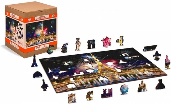 Wooden City - 2 In 1 - Houten Legpuzzel - Paris By Night - 37,5 X 25,4cm 4 Wooden City - 2 In 1 - Houten Legpuzzel - Paris By Night - 37,5 X 25,4cm - Afbeelding 2