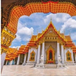 Puzzel - 1000 Stukjes - Marble Temple/Thailand - Hinkler