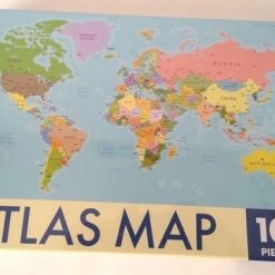 Robert Frederick Puzzel Wereld Atlas Map Engels 1000 Stuks 75 X 50 Cm