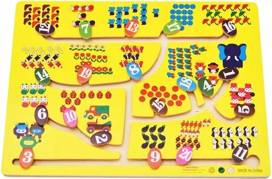 Merkloos Doolhof Schuifpuzzel - Leren Tellen Tot 20 - 40x30cm - Vanaf 4 Jaar 3 Merkloos Doolhof Schuifpuzzel - Leren Tellen Tot 20 - 40x30cm - Vanaf 4 Jaar
