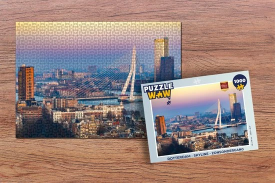 PuzzleWow Puzzel Rotterdam - Skyline - Zonsondergang - Legpuzzel - Puzzel 1000 Stukjes Volwassenen - Sinterklaas Cadeautjes - Sinterklaas Voor Grote Kinderen 4 PuzzleWow Puzzel Rotterdam - Skyline - Zonsondergang - Legpuzzel - Puzzel 1000 Stukjes Volwassenen - Sinterklaas Cadeautjes - Sinterklaas Voor Grote Kinderen - Afbeelding 2