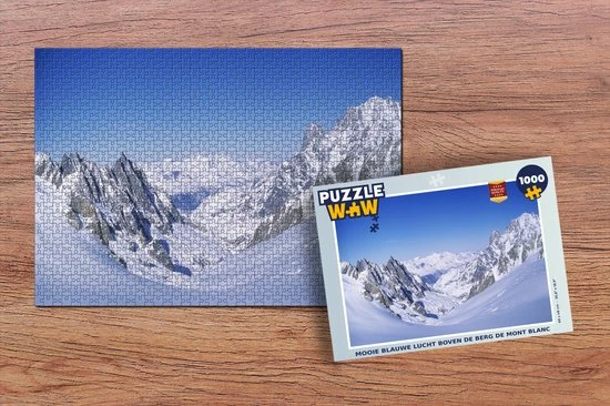 PuzzleWow Puzzel Blauwe Lucht Boven De Berg De Mont Blanc - Legpuzzel - Puzzel 1000 Stukjes Volwassenen - Sinterklaas Cadeautjes - Sinterklaas Voor Grote Kinderen 4 PuzzleWow Puzzel Blauwe Lucht Boven De Berg De Mont Blanc - Legpuzzel - Puzzel 1000 Stukjes Volwassenen - Sinterklaas Cadeautjes - Sinterklaas Voor Grote Kinderen - Afbeelding 2