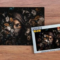 PuzzleWow Puzzel Vrouw - Luxe - Bloemen - Vlinder - Portret - Legpuzzel - Puzzel 1000 Stukjes Volwassenen - Sinterklaas Cadeautjes - Sinterklaas Voor Grote Kinderen -Puzzels Verkoopwinkel 550x366 33