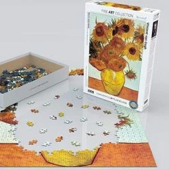 Eurographics Puzzel Twelve Sunflowers - Vincent Van Gogh 1000 Stukjes -Puzzels Verkoopwinkel 550x366 84