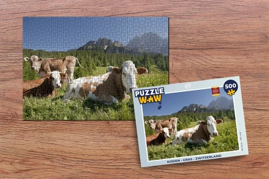 PuzzleWow Puzzel Koeien - Gras - Zwitserland - Legpuzzel - Puzzel 500 Stukjes - Sinterklaas Cadeautjes - Sinterklaas Voor Grote Kinderen 4 PuzzleWow Puzzel Koeien - Gras - Zwitserland - Legpuzzel - Puzzel 500 Stukjes - Sinterklaas Cadeautjes - Sinterklaas Voor Grote Kinderen - Afbeelding 2