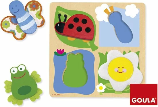 Goula Houten Puzzel - Platteland - 4 Stukjes 4 Goula Houten Puzzel - Platteland - 4 Stukjes - Afbeelding 2