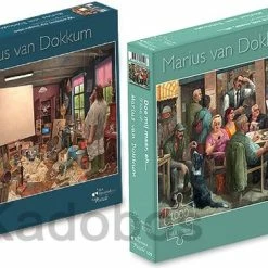 Art Revisited 2x Marius Van Dokkum Puzzel 1000 Pcs - Doe Mij Maar... & Wachten Op Inspiratie