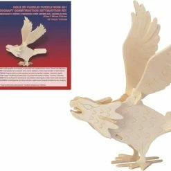Cornelissen Houten Dieren 3D Puzzel Valk Vogel - Speelgoed Bouwpakket 21,7 X 18,5 X 21,5 Cm