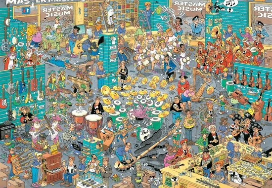 Jan Van Haasteren De Muziekwinkel Puzzel - 5000 Stukjes 8 Jan Van Haasteren De Muziekwinkel Puzzel - 5000 Stukjes - Afbeelding 6