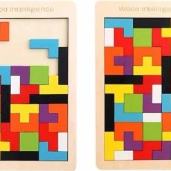 Merkloos Puzzel - Houten Tetris Puzzel - Leren Spelen. Puzzel Hout - Vanaf 24 Maanden -Puzzels Verkoopwinkel 550x381 16