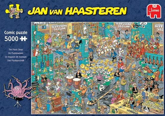 Jan Van Haasteren De Muziekwinkel Puzzel - 5000 Stukjes 6 Jan Van Haasteren De Muziekwinkel Puzzel - 5000 Stukjes - Afbeelding 4