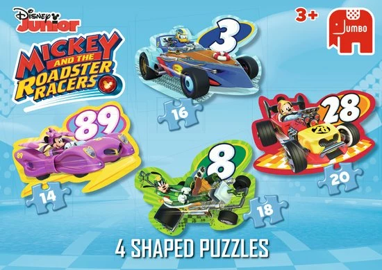 Jumbo Mickey Mouse Roadster Racers 4in1 Vormpuzzel 10 Jumbo Mickey Mouse Roadster Racers 4in1 Vormpuzzel - Afbeelding 8