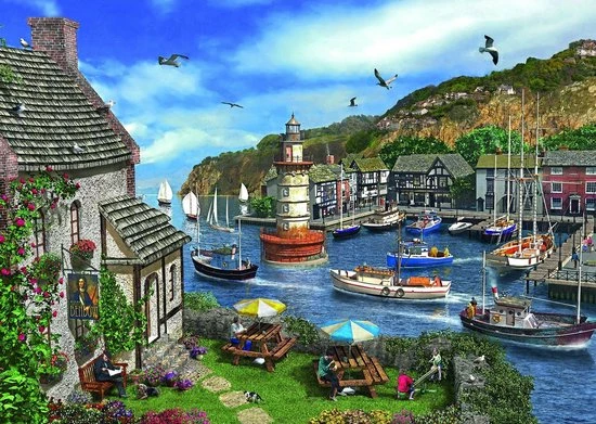 Rebo Productions Rebo Legpuzzel 1000 Stukjes – Village Harbour 5 Rebo Productions Rebo Legpuzzel 1000 Stukjes – Village Harbour - Afbeelding 3