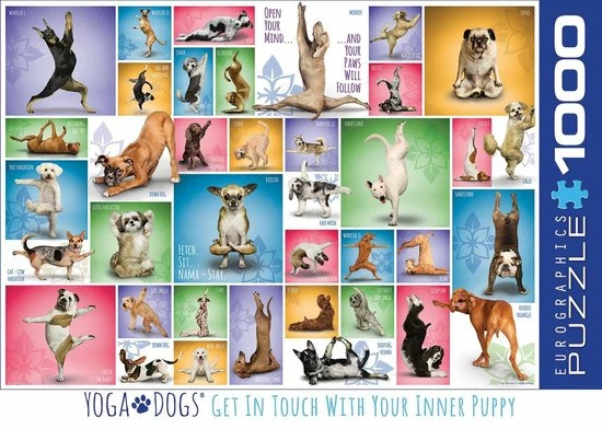 Eurographics Puzzel Yoga Dogs - 1000 Stukjes 3 Eurographics Puzzel Yoga Dogs - 1000 Stukjes