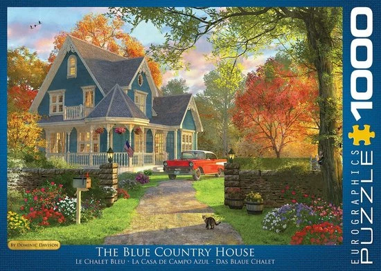 Eurographics Puzzel The Blue Country House - Dominic Davison - 1000 Stukjes 3 Eurographics Puzzel The Blue Country House - Dominic Davison - 1000 Stukjes