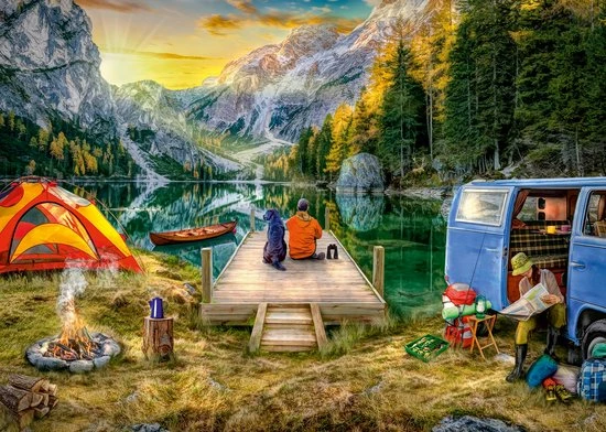Ravensburger Puzzel Vakantie Op De Camping - Legpuzzel - 1000 Stukjes 5 Ravensburger Puzzel Vakantie Op De Camping - Legpuzzel - 1000 Stukjes - Afbeelding 3
