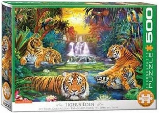Puzzel Eurographics Tigers Eden 500 Stukjes 3 Puzzel Eurographics Tigers Eden 500 Stukjes