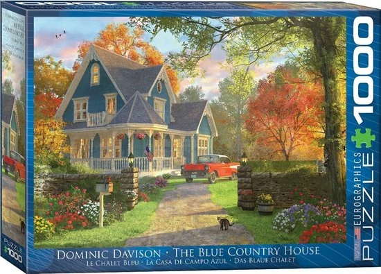 Eurographics Puzzel The Blue Country House - Dominic Davison - 1000 Stukjes 4 Eurographics Puzzel The Blue Country House - Dominic Davison - 1000 Stukjes - Afbeelding 2