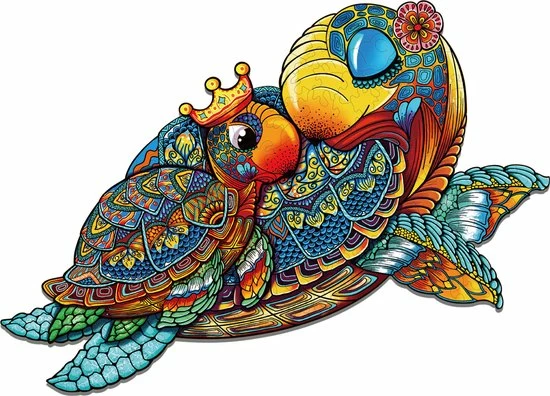 Brickkies®, Schildpad Familie, Turtle Family Jigsaw Puzzle, Houten Puzzel, A3, Maat L, 43 X 31 Cm, 255 Stukjes 3 Brickkies®, Schildpad Familie, Turtle Family Jigsaw Puzzle, Houten Puzzel, A3, Maat L, 43 X 31 Cm, 255 Stukjes