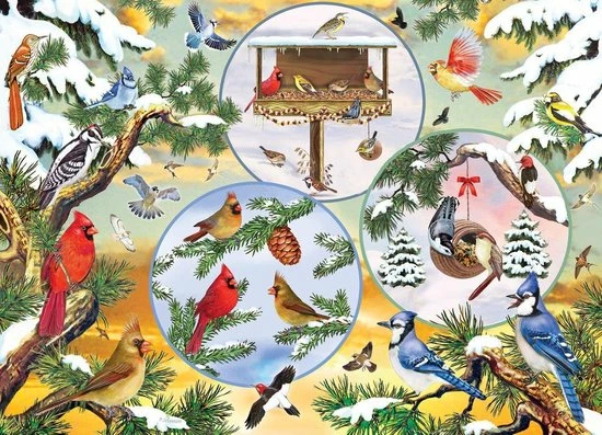 Cobble Hill Puzzel Winterbird Magic - 500 Stukjes 4 Cobble Hill Puzzel Winterbird Magic - 500 Stukjes - Afbeelding 2
