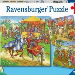 Ravensburger Puzzel Riddertoernooi In De Middeleeuwen - 3 X 49 Stukjes - Kinderpuzzel