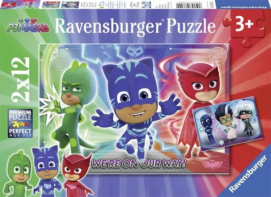 Ravensburger Puzzel PJ Masks - 2x12 Stukjes - Kinderpuzzel 3 Ravensburger Puzzel PJ Masks - 2x12 Stukjes - Kinderpuzzel