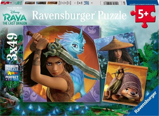 Ravensburger Puzzel Disney Raya, De Dappere Krijger - 3x49 Stukjes - Kinderpuzzel 3 Ravensburger Puzzel Disney Raya, De Dappere Krijger - 3x49 Stukjes - Kinderpuzzel