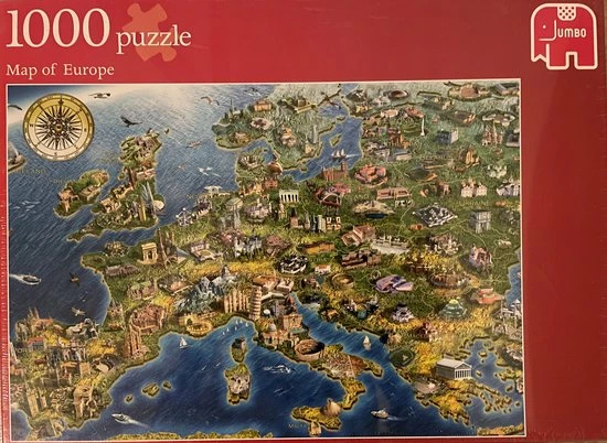 Legpuzzel Jumbo 1000 (Kaart Van Europa) 3 Legpuzzel Jumbo 1000 (Kaart Van Europa)