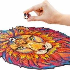 UNIDRAGON Houten Puzzel Dier - Mysterieuze Leeuw - 192 Stukjes - Medium 24x31 Cm -Puzzels Verkoopwinkel 550x409 3