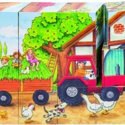 Goki Cube Puzzle, Seasons On The Farm