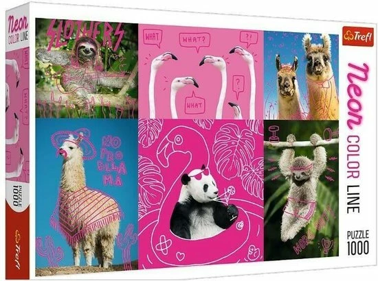 Trefl Neon Crazy Animals, 1000 Stukjes Puzzel 3 Trefl Neon Crazy Animals, 1000 Stukjes Puzzel