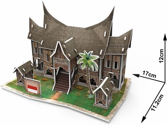 Dielay - 3D Puzzel - Complete Set - 30 Onderdelen - Traditioneel Indonesisch Huis 4 Dielay - 3D Puzzel - Complete Set - 30 Onderdelen - Traditioneel Indonesisch Huis - Afbeelding 2