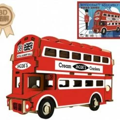 De Bouwplaats Bouwpakket 3D Puzzel Britse Dubbeldekker Bus London Van Hout- Kleur -Puzzels Verkoopwinkel 550x414 3