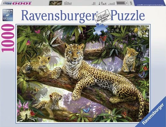 Ravensburger Puzzel Trotse Luipaardmoeder - Legpuzzel - 1000 Stukjes 3 Ravensburger Puzzel Trotse Luipaardmoeder - Legpuzzel - 1000 Stukjes