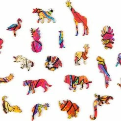 UNIDRAGON Houten Puzzel Dier - Mysterieuze Leeuw - 192 Stukjes - Medium 24x31 Cm -Puzzels Verkoopwinkel 550x426