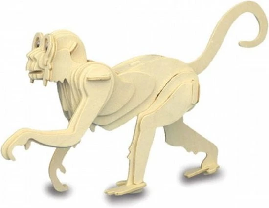 De Bouwplaats Bouwpakket 3D Puzzel Aap- Hout 3 De Bouwplaats Bouwpakket 3D Puzzel Aap- Hout