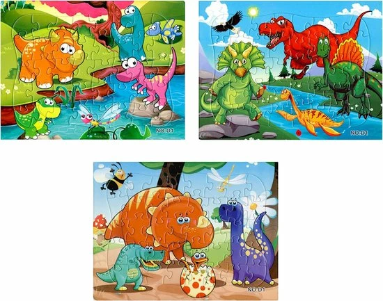 Sorprese Puzzel – 3 Paar – Kinderpuzzel – Dinosaurus – 40 Stukjes – Leerzame Puzzels - Sinterklaas - Cadeau 3 Sorprese Puzzel – 3 Paar – Kinderpuzzel – Dinosaurus – 40 Stukjes – Leerzame Puzzels - Sinterklaas - Cadeau